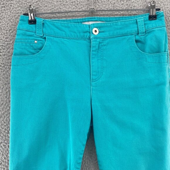 Chicos Jeans Womens 1.5 US 10 Blue Platinum Denim Back Seam Crop Ultimate Fit - Picture 2 of 11
